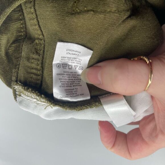 LOFT Women's Corduroy Pants High Waist Skinny Stretch Casual green olive Size 4 - Picture 10 of 10